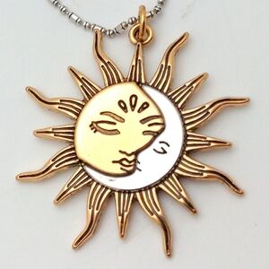 381MIDALANE Celestial Silver Gold Adjustable Chain Necklace